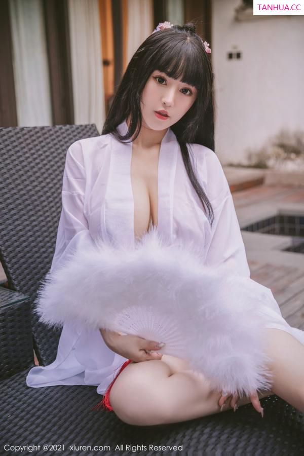 朱可 barbie可儿 洁白迷人朱可儿 薄纱古风外拍系列第48张图片